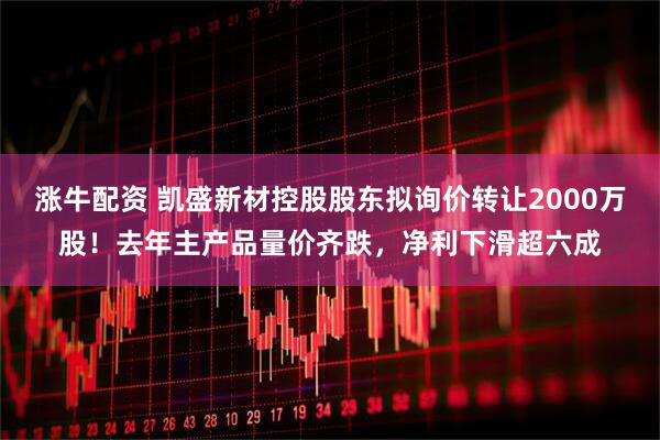 涨牛配资 凯盛新材控股股东拟询价转让2000万股！去年主产品量价齐跌，净利下滑超六成
