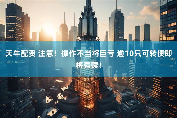 天牛配资 注意！操作不当将巨亏 逾10只可转债即将强赎！