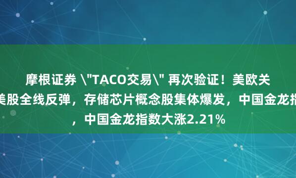 摩根证券 ＂TACO交易＂ 再次验证！美欧关税风波平息，美股全线反弹，存储芯片概念股集体爆发，中国金龙指数大涨2.21%